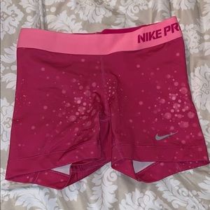 Pink Nike Pro Dri Fit Shorts